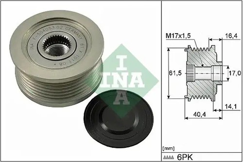 Alternator clutch pulley 535